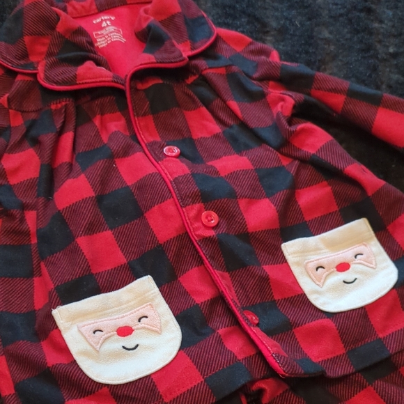 Red and Black Plaid Kids Pajamas - Picture 2 of 4